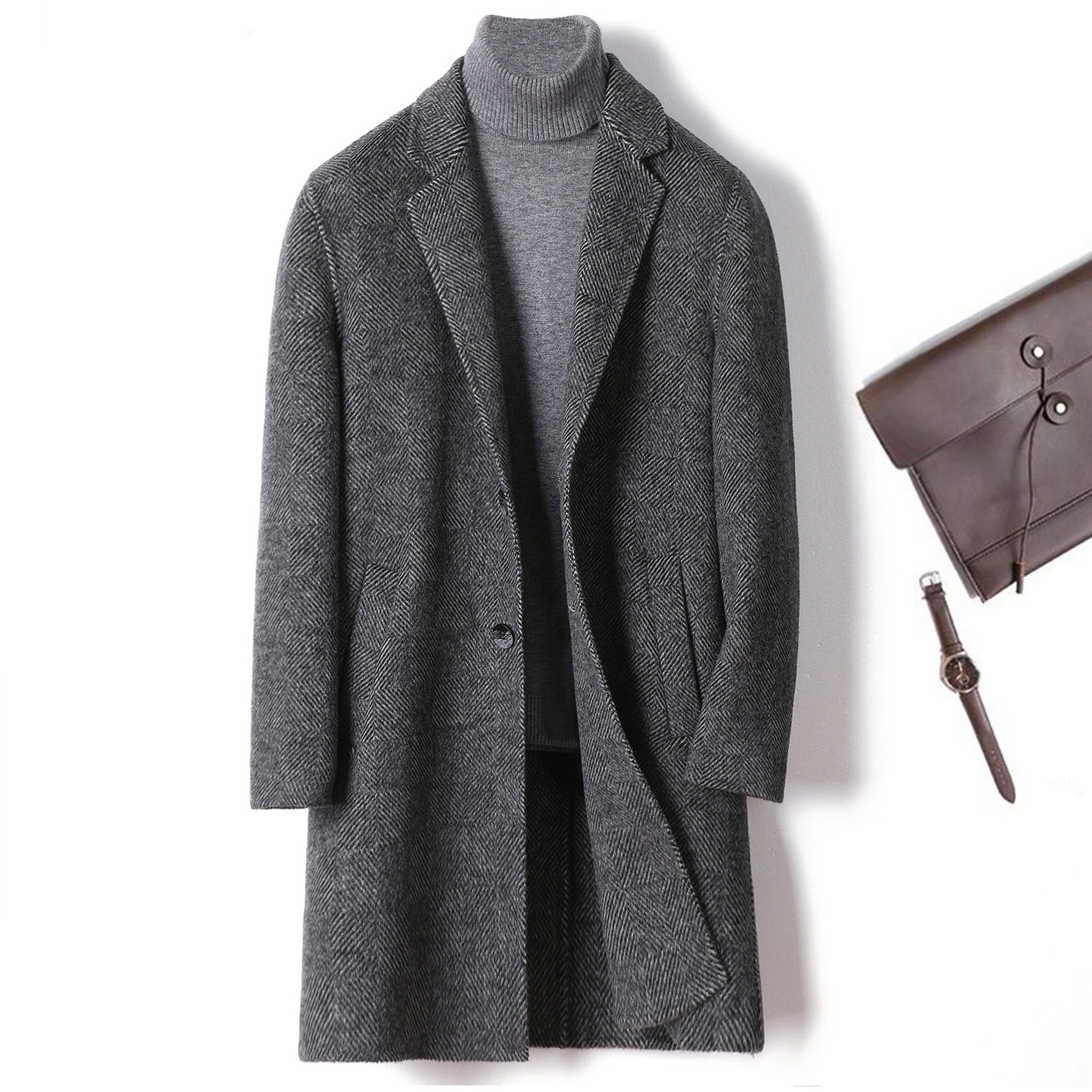 Plaid Cashmere Wool Coat: Winter Elegance & Comfort - HalleBeauty