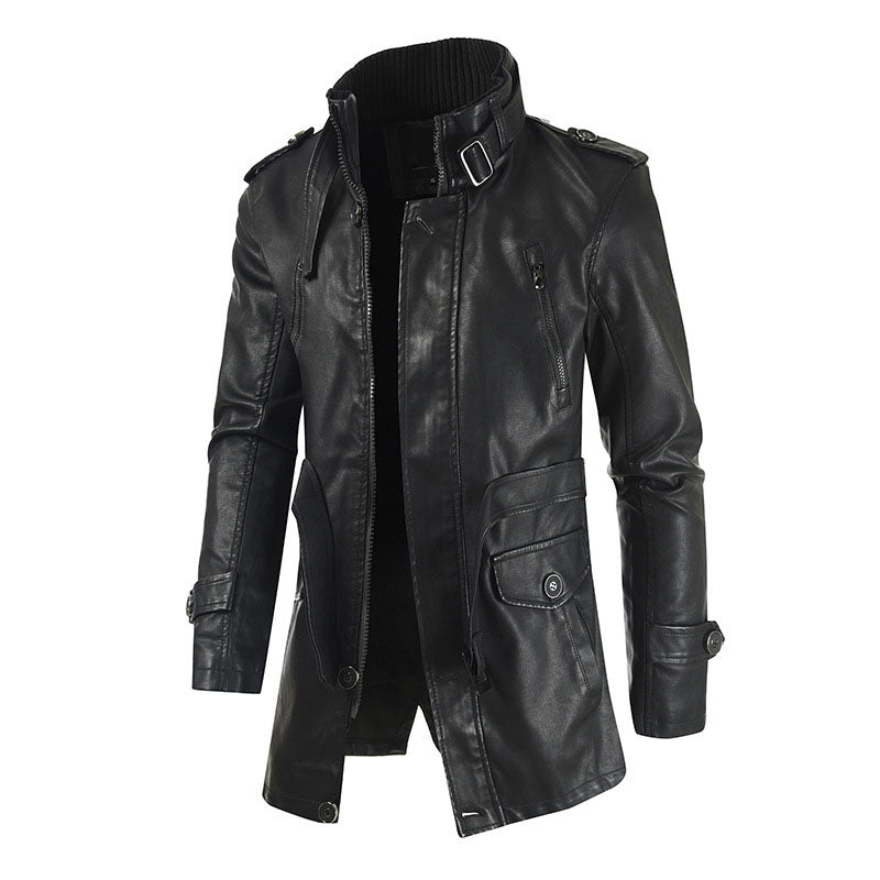 Slim Fit Leather Jacket for Young Men - Stylish and Modern Outerwear - HalleBeauty
