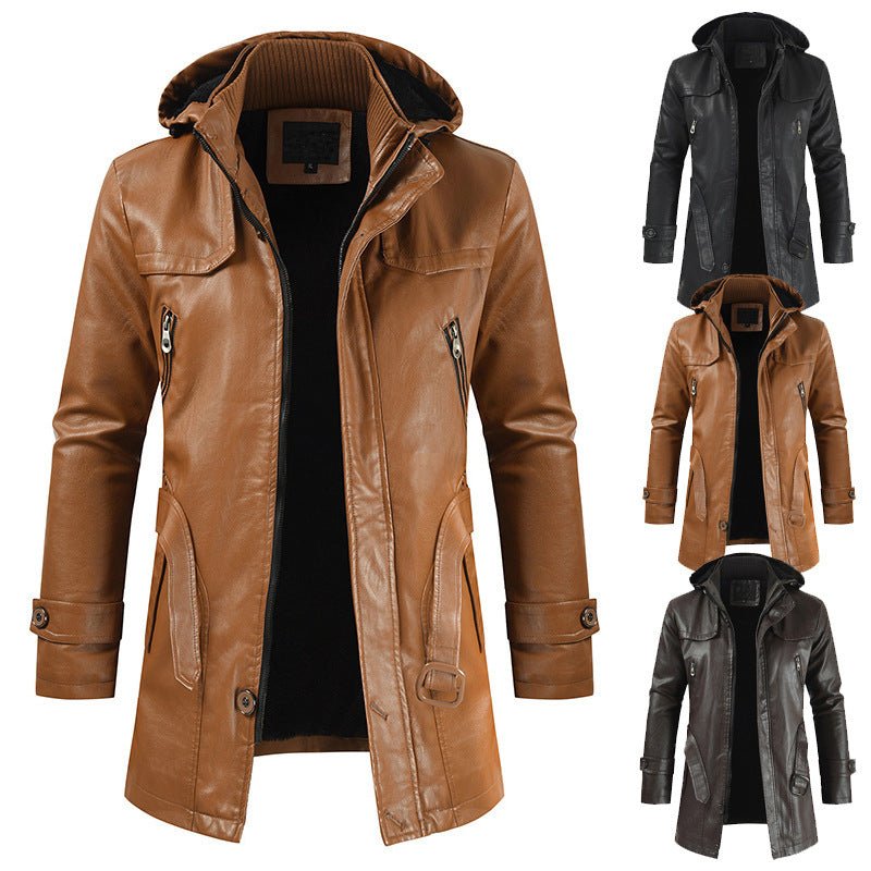 Slim Fit Leather Jacket for Young Men - Stylish and Modern Outerwear - HalleBeauty