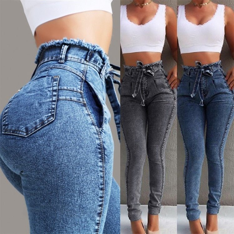 Trendsetting Fringed Denim Jeans - Chic & Edgy Style for Women - HalleBeauty