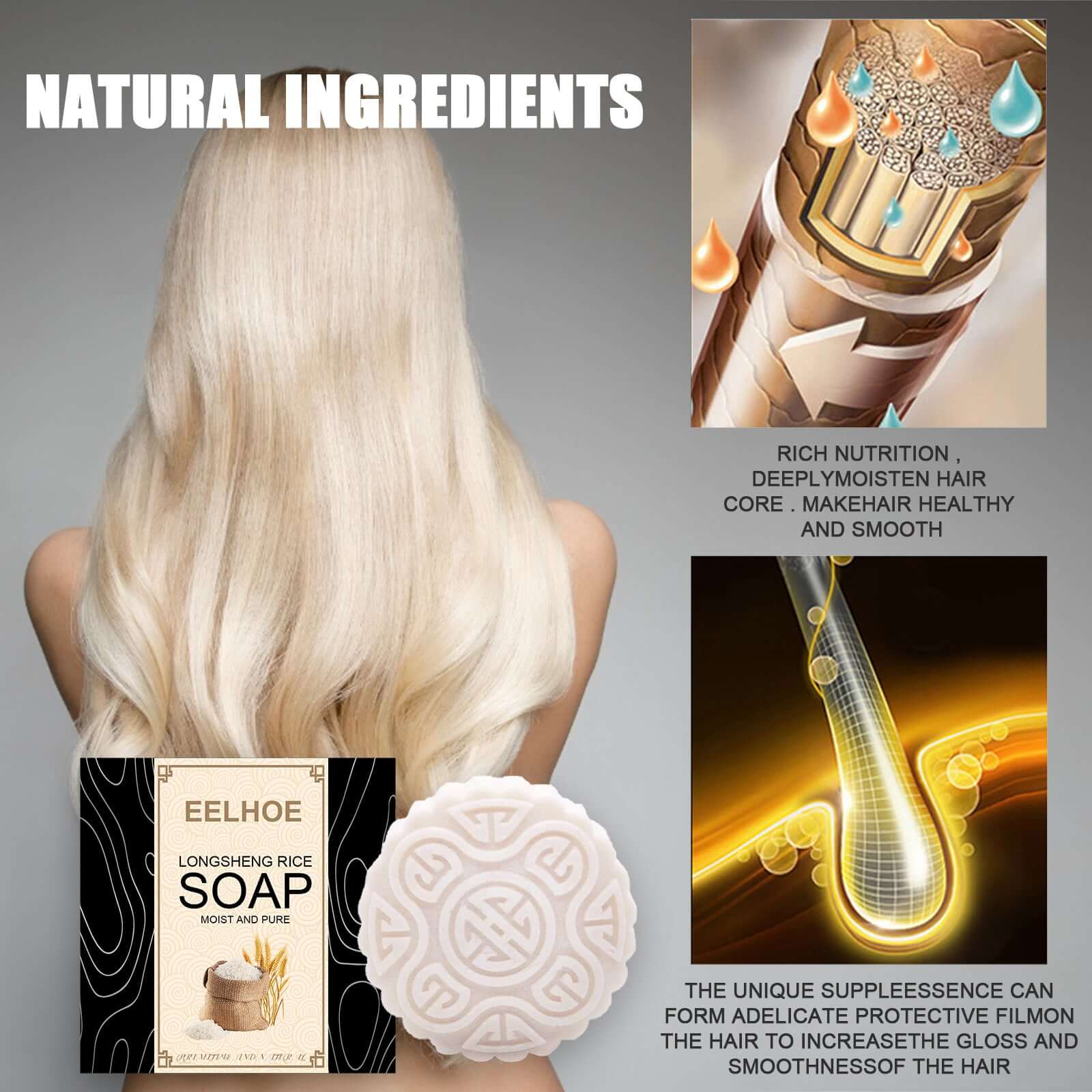 Water Soap Shampoo - Nourish, Condition, Soften Your Hair - HalleBeauty