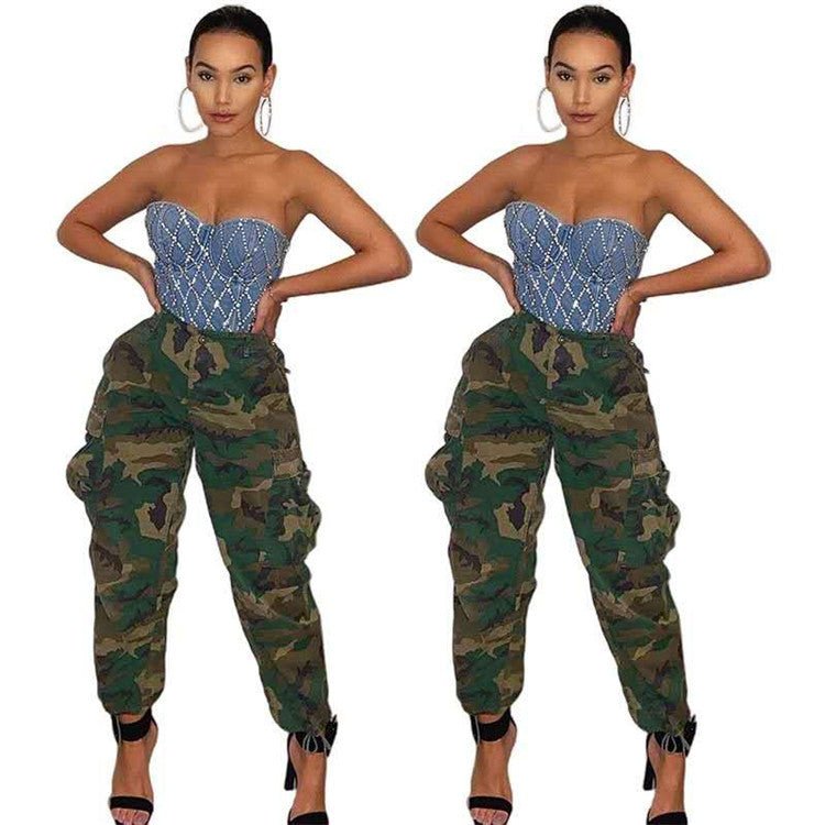 Women's Camouflage Cropped Pants - Fashionable Casual Workwear Style - HalleBeauty