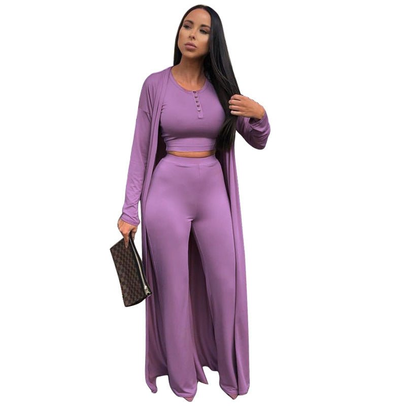 Women's Fashionable Solid Color Casual Apparel - Comfort & Style - HalleBeauty