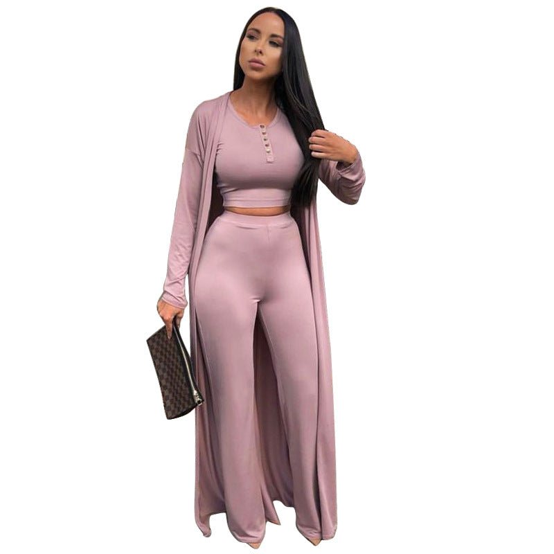 Women's Fashionable Solid Color Casual Apparel - Comfort & Style - HalleBeauty