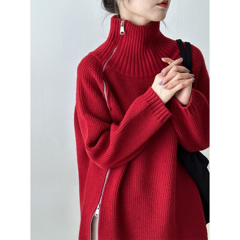 Women's High Collar Bottoming Sweater - Comfortable Loose Fit - HalleBeauty