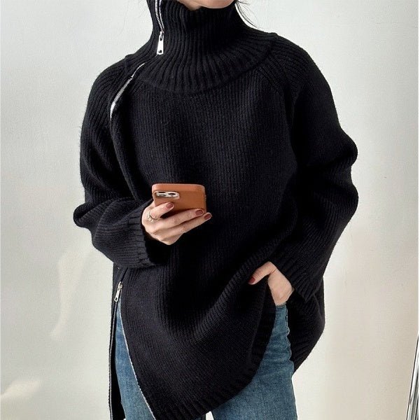 Women's High Collar Bottoming Sweater - Comfortable Loose Fit - HalleBeauty