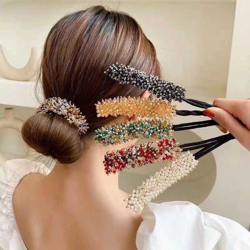 Xiaoxiangfeng Ball Head Pearl Flower Crystal Hair Set - HalleBeauty